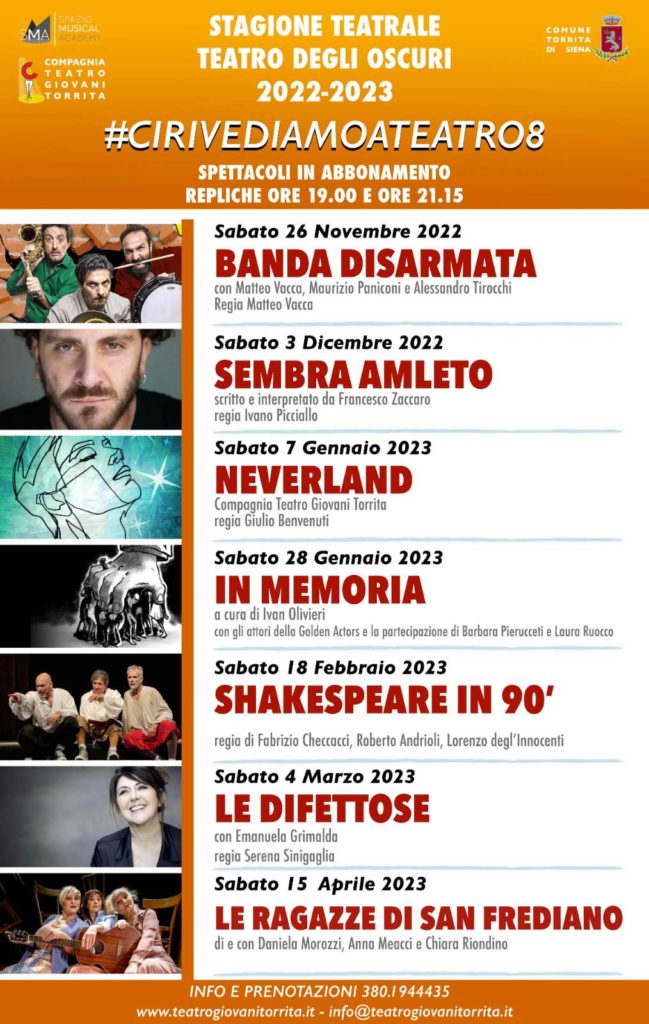 Locandina Spettacoli Stagione Teatrale 22-23 Torrita di Siena